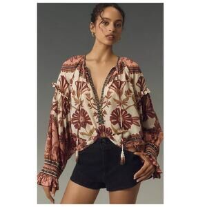 Farm Rio Riad Botanical Blouse Size XS